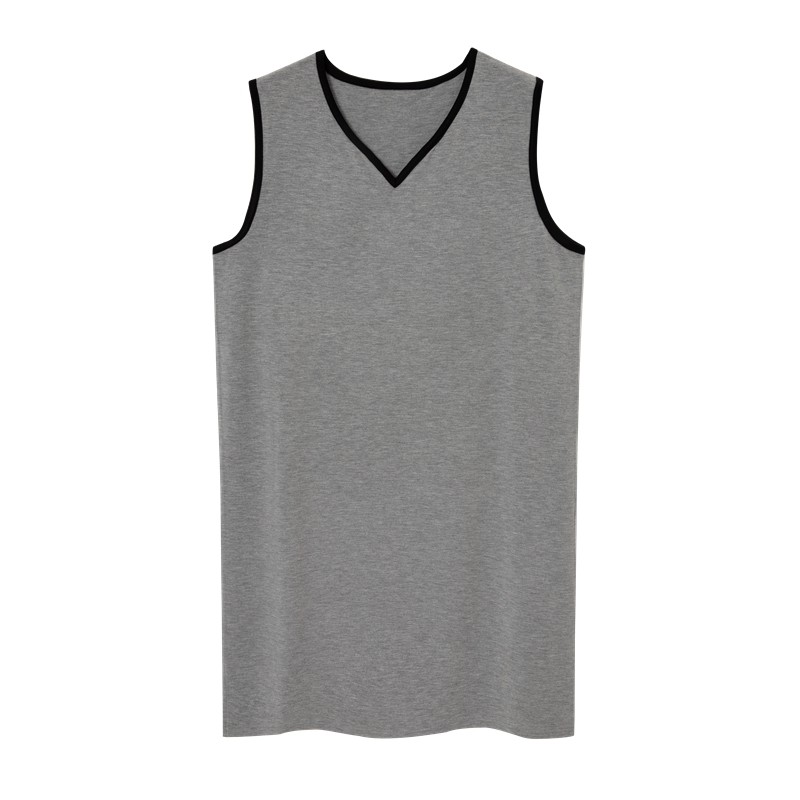 夏季男士莫代尔无袖长袍夏冰丝睡袍 丝萝春秋睡袍/浴袍