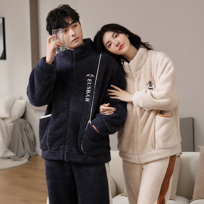 丝萝春秋情侣款北极绒套装秋冬睡衣 丝萝春秋睡衣/家居服套装