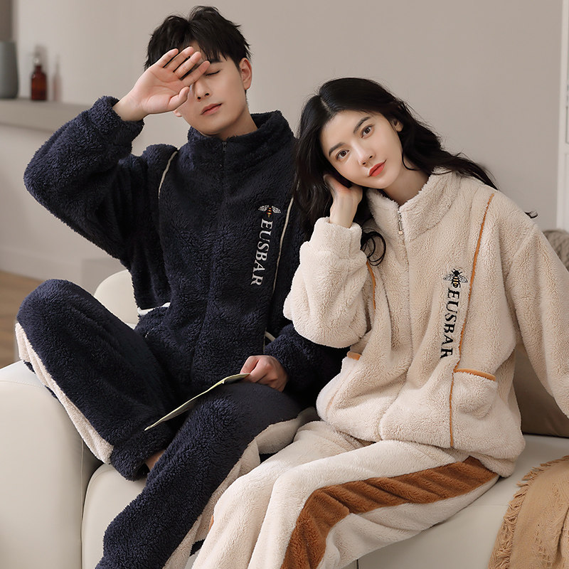 丝萝春秋情侣款北极绒套装秋冬睡衣 丝萝春秋睡衣/家居服套装