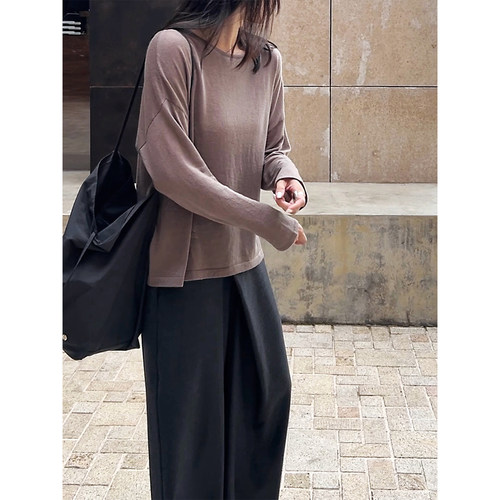 （2色) Plain Sight 基础必入 三醋酸羊绒套头衫 - 图0