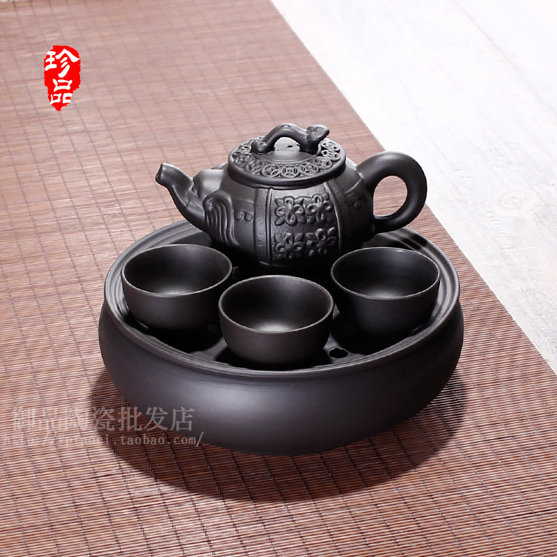 宜兴紫砂小茶具办公整套功夫茶具套装家用茶盘紫砂茶壶茶杯泡茶器 - 图2