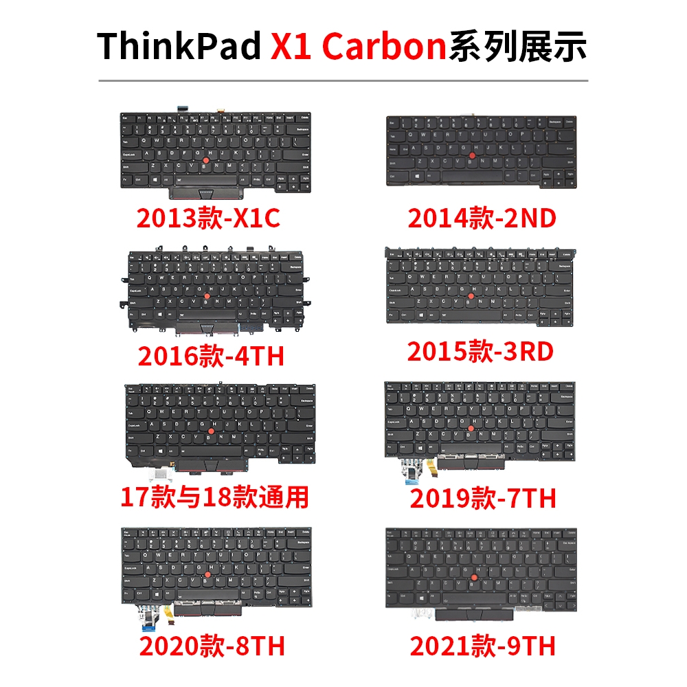 适用联想Thinkpad X1 Carbon X1C 3RD 4TH 5TH 6TH 7TH 8TH键盘 - 图1