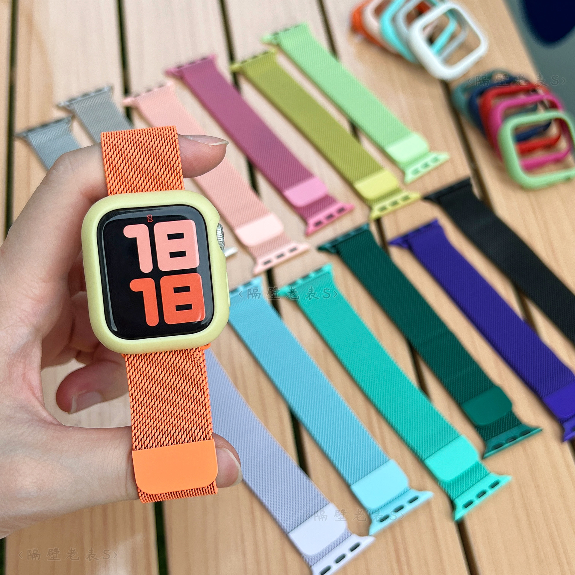 适用苹果手表表带Applewatch9新金属米兰尼斯磁吸男女款iwatch6SE - 图1