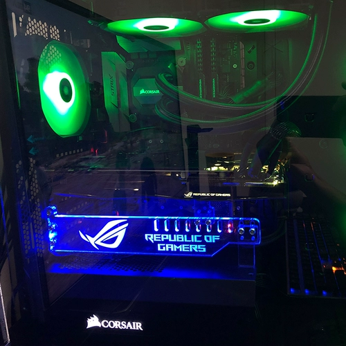 Микрокартовая кронштейна RGB Красочное светово излучающее поддержку шасси декоративное светооткрытие компьютерное стол шасси графическая карта