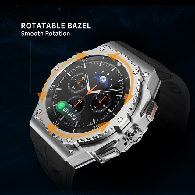 Hualimei metal modified case is suitable for Samsung watch 8 Classic 46mm protective case + watch strap