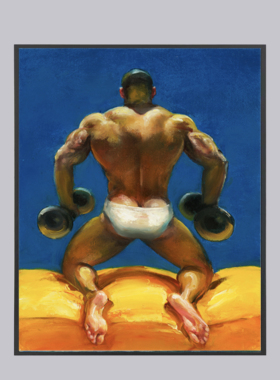 当代绘画艺术力量美学男性人体艺术家居装饰画喷绘健身房墙面装饰