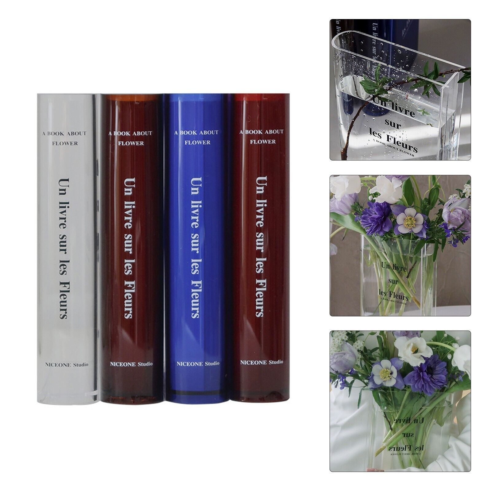 北欧网红书籍亚克力花瓶家居装饰品客厅家居装饰品桌面摆件 - 图3