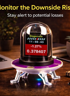 跨境GeekMagic UFO-CLOCK创意天气Bitcoin股票汇率时钟多功能闹钟