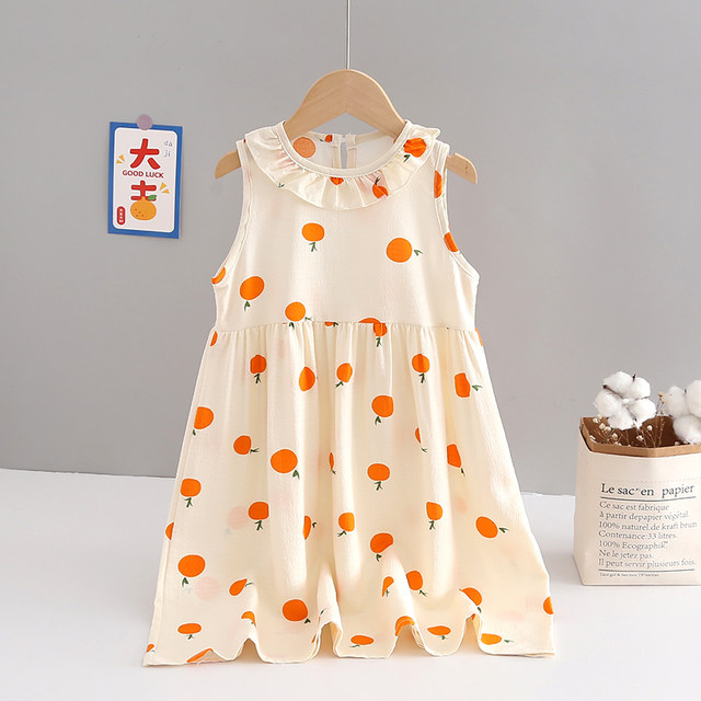 Girls' thin summer dress floral dress