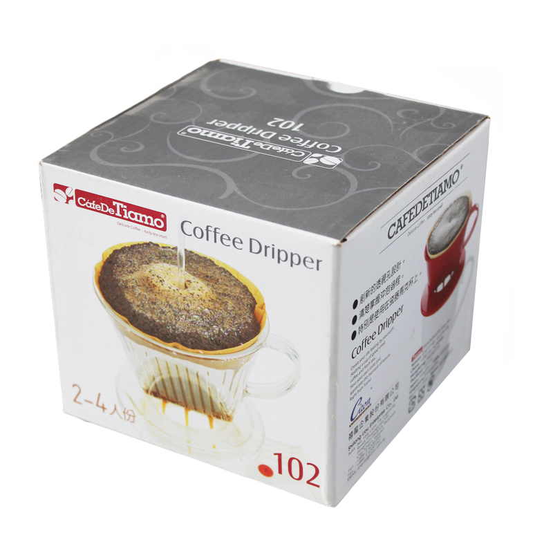 包邮Tiamo咖啡滤杯 手冲咖啡过滤杯 冲泡杯滴滤杯 2-4人份 送滤纸 - 图3