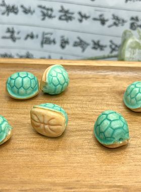 驼骨雕刻龟壳富甲一方文玩配饰手串DIY配饰隔珠配珠