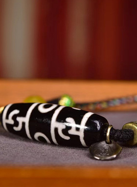 手工编织绳毛衣链可调节天然玛瑙莲师法器天珠吊坠锁骨链文玩项链