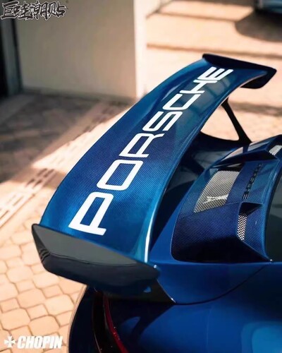保时捷911 718  GT2 GT3RS GT4PORSCHE 改装英文拉花尾翼车贴 - 图0