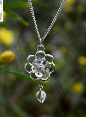 苗乡风镂空足银挂件订做吊坠