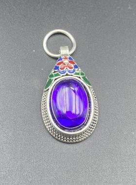 七彩锆石吊坠 冰种复古锆石吊坠红宝石蓝宝石挂件