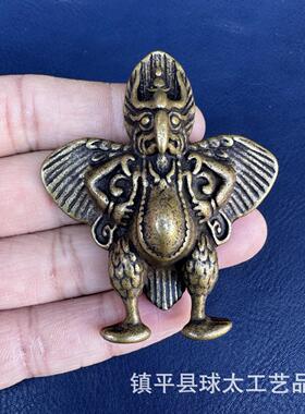 藏式铜牌挂件大鹏金翅鸟托甲吊坠黄铜做旧钥匙扣挂件复古项链挂饰