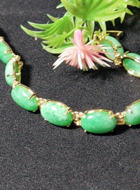 玉手链石英岩玉镶嵌平安扣蛋面石英岩玉石女款高档百搭首饰