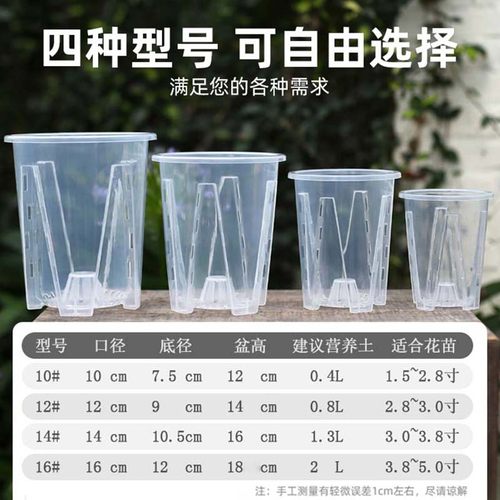 蝴蝶兰专用透明控根盆兰花花卉石斛水苔大号家用塑料透气镂空花盆 - 图3