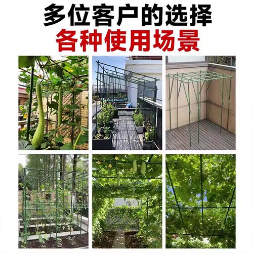 包塑钢管园艺支架豆角黄瓜爬藤支撑杆花园庭院植物番茄固定爬藤架 - 图2