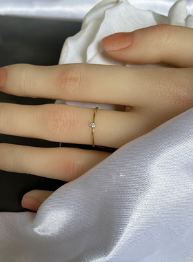 闪闪的彩色锆石钻女14K包金戒指