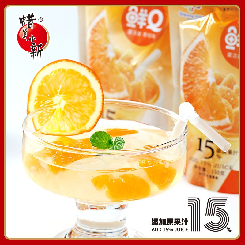 蜡笔小新750g鲜Q果冻爽15%原果汁可吸吸果冻椰果蒟蒻果汁儿童零食