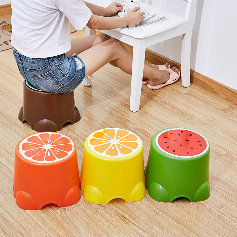 防滑儿童凳子家用学习凳可爱水果凳塑料矮凳坐凳大小号垫高换鞋凳 - 图0