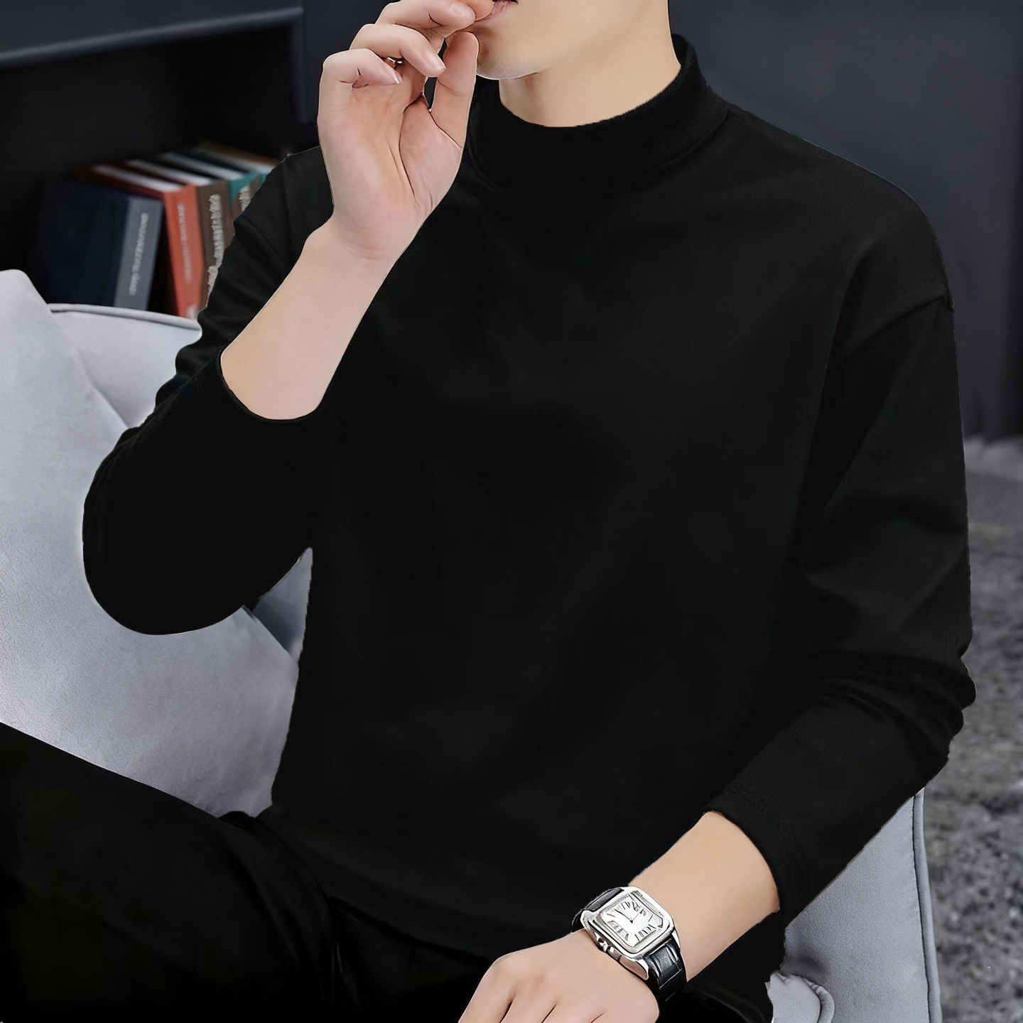 德绒打底衫男款秋冬加绒半高领长袖t恤男生秋季内搭衣服男士秋衣,淘宝优惠券,粉丝福利购,淘宝优惠卷
