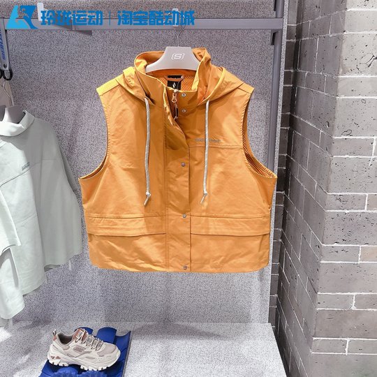 Skechers斯凯奇夏新款女士山野户外系列运动梭织连帽背心P225W097