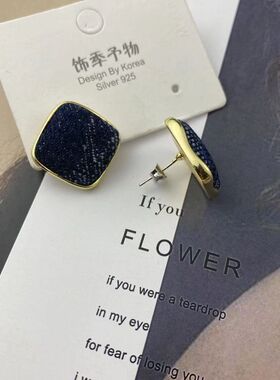 复古布艺纯手工耳钉简约高级耳环