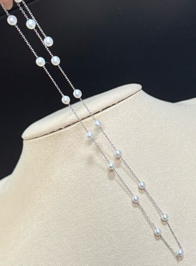 S925纯银满天星天然淡水珍珠锁骨链时尚精致轻奢高级感拉满