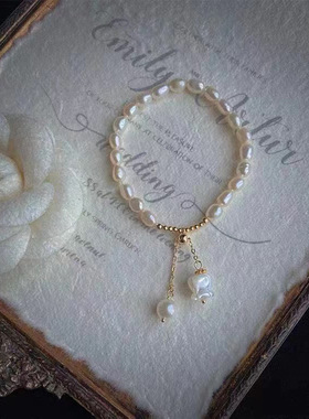 铃兰花吊坠天然淡水珍珠手链