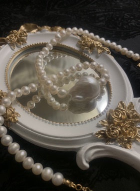 Orchid22法式复古宫廷天然淡水异形巴洛克珍珠项链颈链锁骨链女