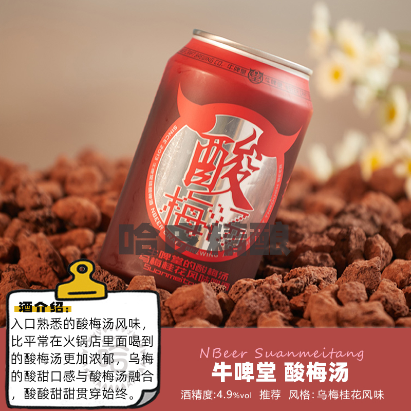 牛啤堂NBeer 酸梅汤乌梅风味国产精酿啤酒罐装330ml - 图0