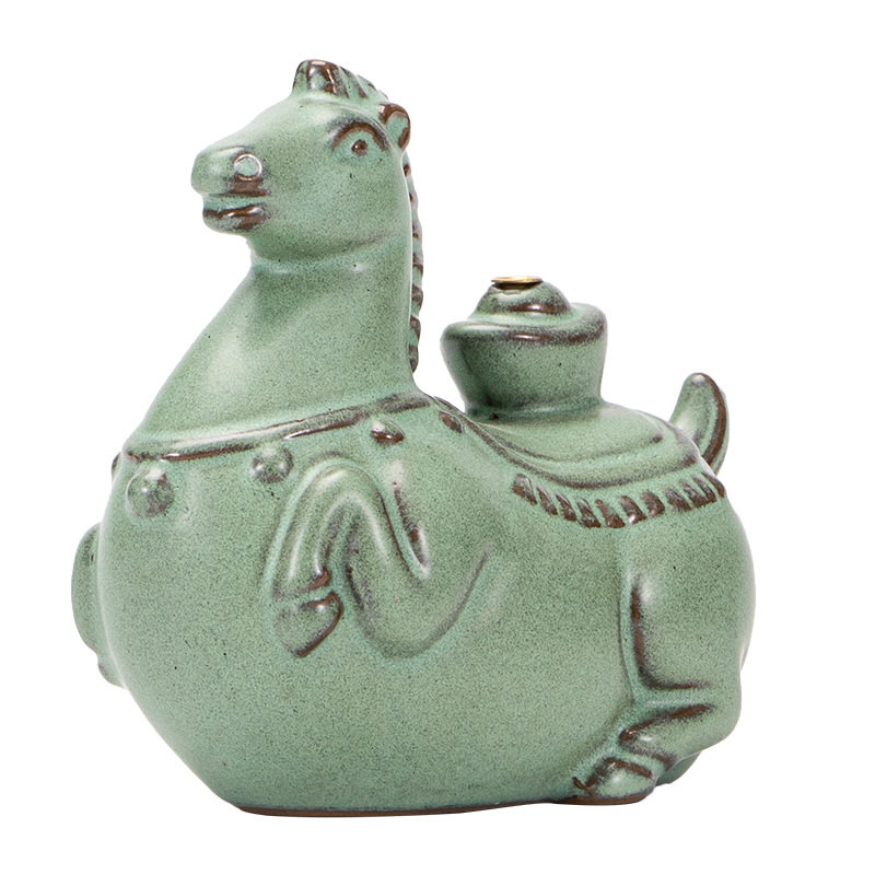 陶瓷唐马青瓷线香插马上有钱创意茶桌摆件立式香插礼品香插香道,淘宝优惠券,粉丝福利购,淘宝优惠卷