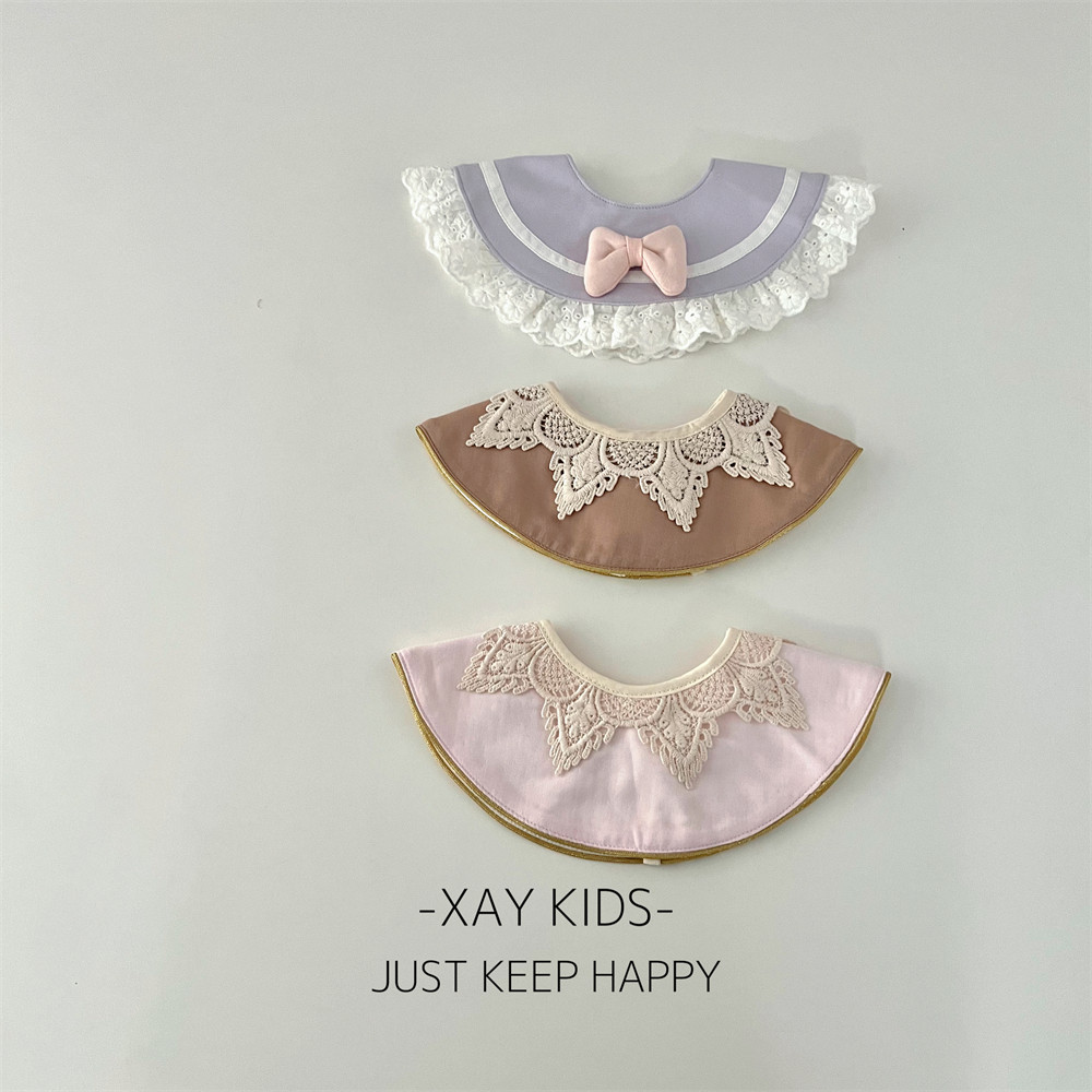 ins韩版美少女360旋转婴儿围嘴棉质宝宝蕾丝边新生口水巾防水围兜,淘宝优惠券,粉丝福利购,淘宝优惠卷