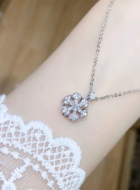 奥地利水晶雪花吊坠女锁骨链项链