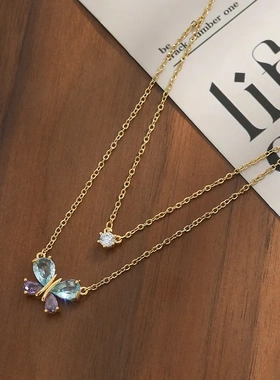 真金电镀微镶锆石气质锁骨链