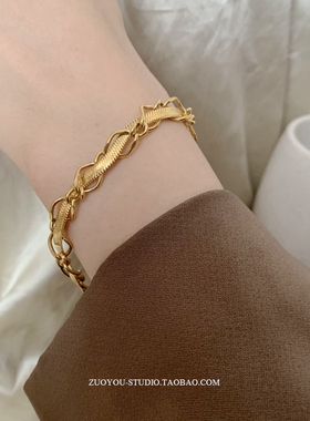 钛钢不掉色ins小众打结百搭手链