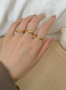 百搭高级感光面ins不掉色戒指