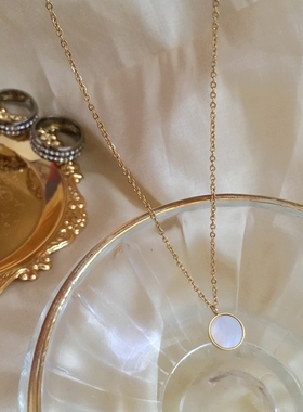 法式小众设计高级感女天然贝母