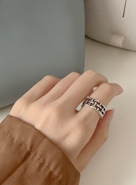 小众几何做旧ins潮流开口戒指
