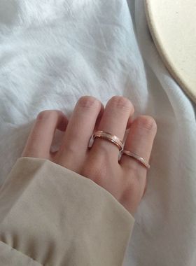 ins18k玫瑰金韩风圈圈钛钢镀