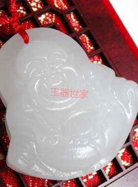 天然阿富汗白玉玉佛玉佩女款项链