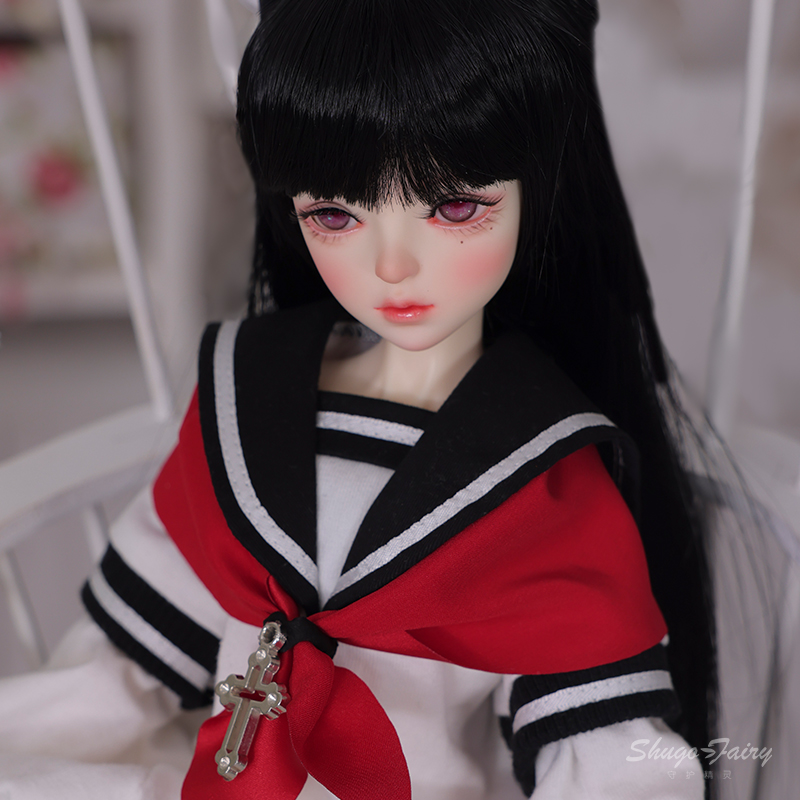 BJD娃娃4分SD人形关节可动玩偶西莉亚学院风多色领巾化妆换装娃娃 - 图0