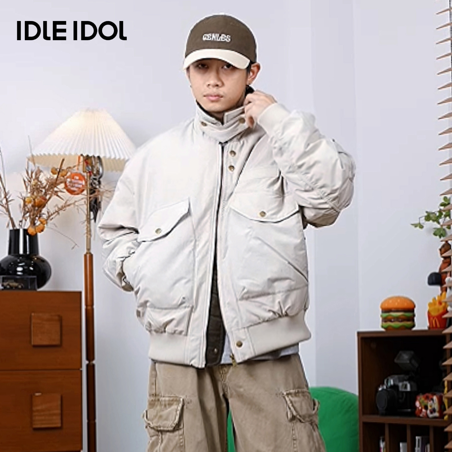 【痴五安直播专属】IDLE IDOL宽松休闲保暖防风夹克90鸭绒羽绒服