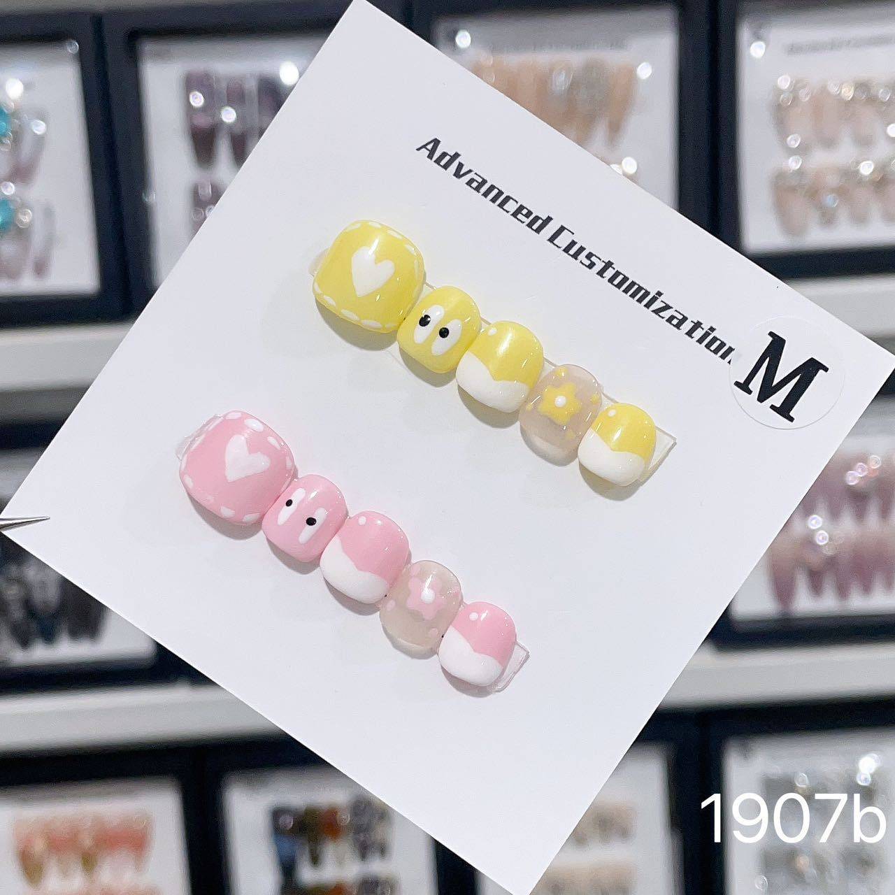 3-12岁儿童穿戴甲片纯手工成品小孩假指甲彩绘花朵美甲贴片可拆卸,淘宝优惠券,粉丝福利购,淘宝优惠卷