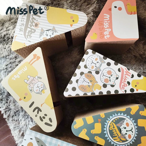 Zoo│misspet Duck Triangle Slope Cat Grab Catal Gurrugated Paper Cat Cat