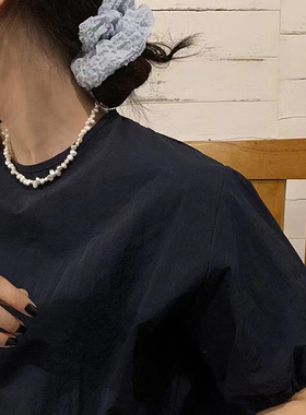 s925纯银天然异形巴洛克珍珠项链淡水珍珠锁骨链小众简约高级感