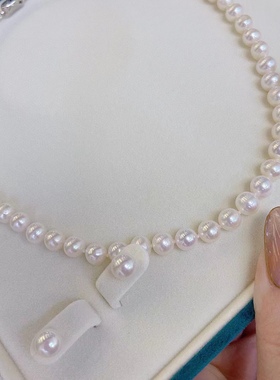 正品天然强光淡水珍珠项链520礼物母亲节送妈妈送女神s925银扣