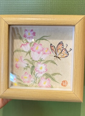 新中式竹子客厅装饰画小众艺术法式复古国画摆台摆件画框纯手绘画